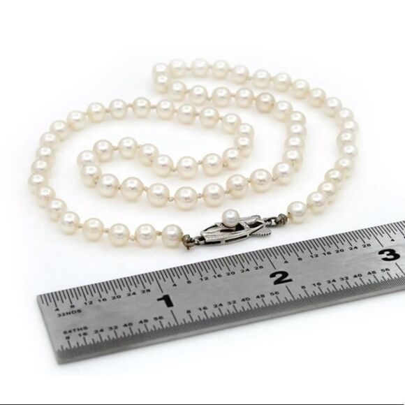 18" MIKIMOTO Akoya 5mm Pearl Necklace Sterling Silver Clasp - Picture 8 of 12